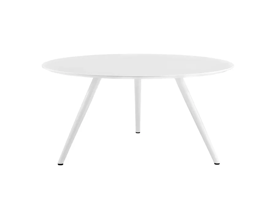 Modway Lippa 60" Mid-Century Modern Dining Table with Round White Top and Tripod Base in White