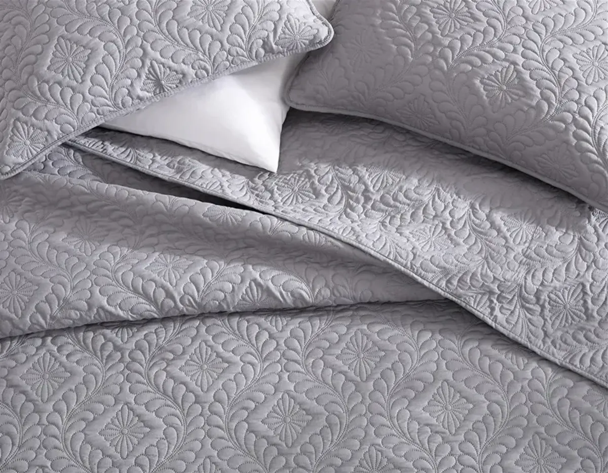 Ivy 3 Piece Bedspread Set Queen Gray