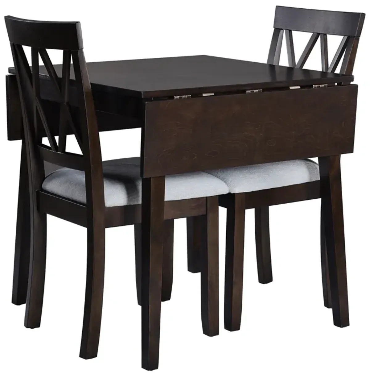 Merax Extendable Dining Table and 2 Upholstered Chairs Dining Set