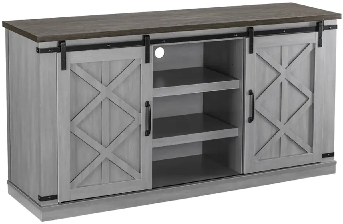 FESTIVO 58" Farmhouse Sliding Barn Door TV Stand - Fits TVs up to 65"