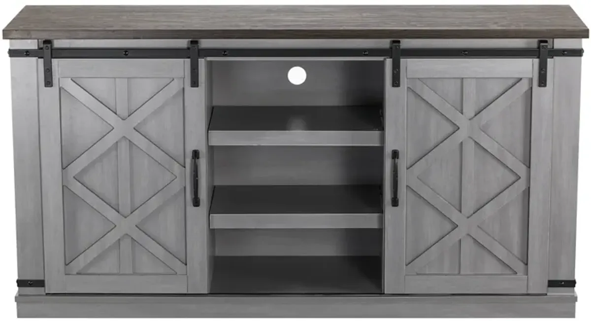 FESTIVO 58" Farmhouse Sliding Barn Door TV Stand - Fits TVs up to 65"