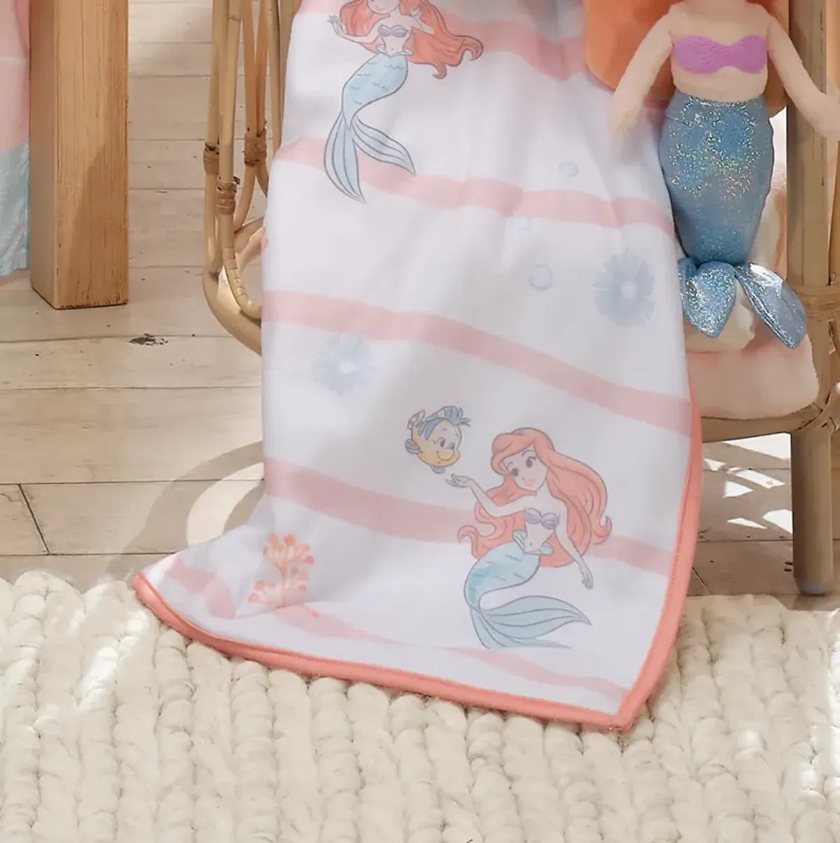 Bedtime Originals Disney Baby The Little Mermaid White Baby Blanket - Ariel