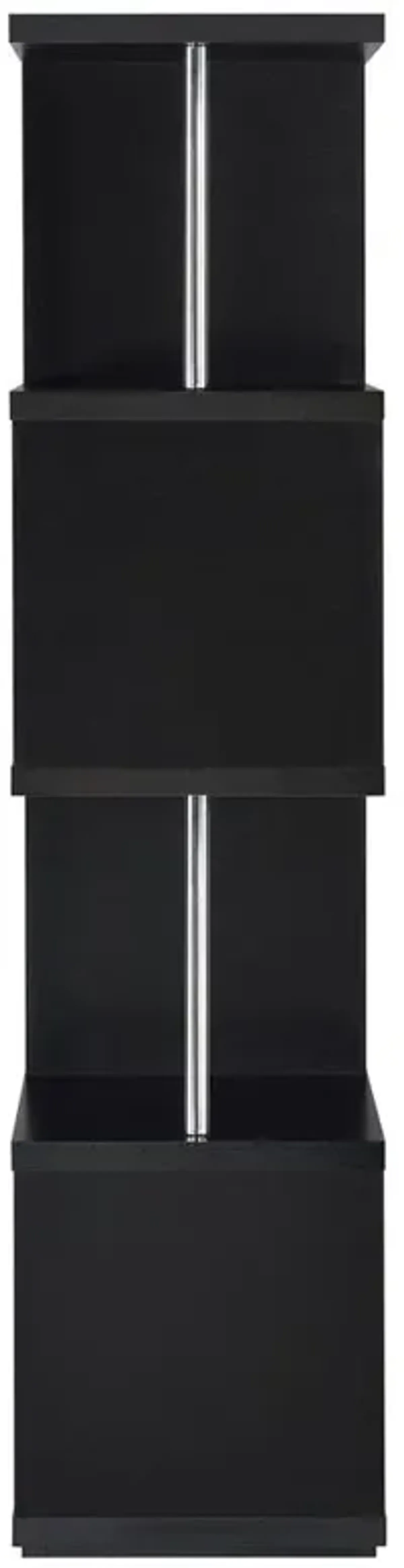 Baxter 4-shelf Bookcase Black and Chrome