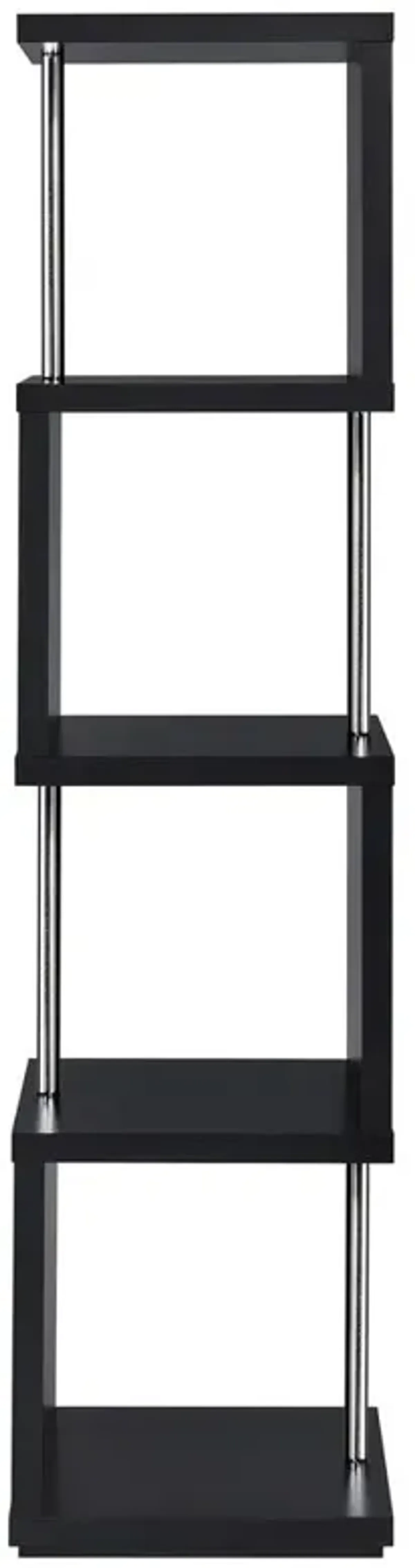 Baxter 4-shelf Bookcase Black and Chrome