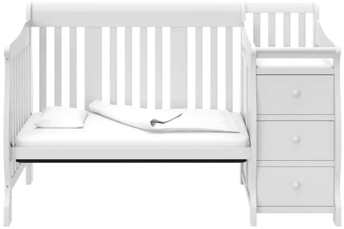 Storkcraft Portofino 4-in-1 Convertible Crib and Changer - White