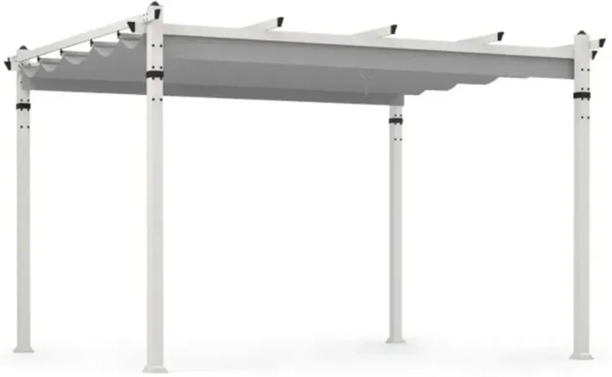 Hivvago Outdoor Pergola with Retractable Canopy and Aluminum Frame