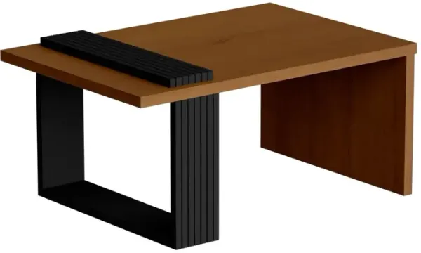 Hivvago 32" Brown And Black Manufactured Wood Rectangular Coffee Table