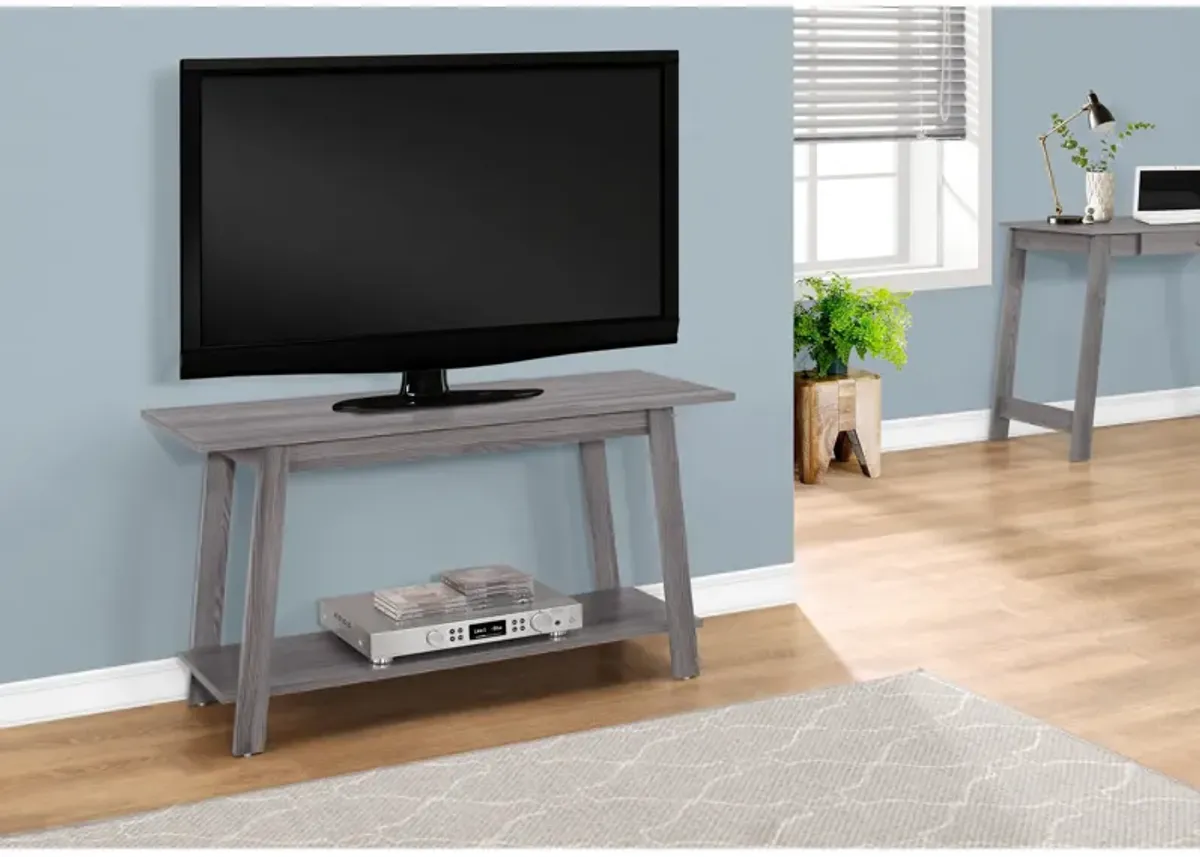 Monarch Specialties I 2737 Tv Stand, 42 Inch, Console, Media Entertainment Center, Storage Shelves, Living Room, Bedroom, Laminate, Grey, Contemporary, Modern