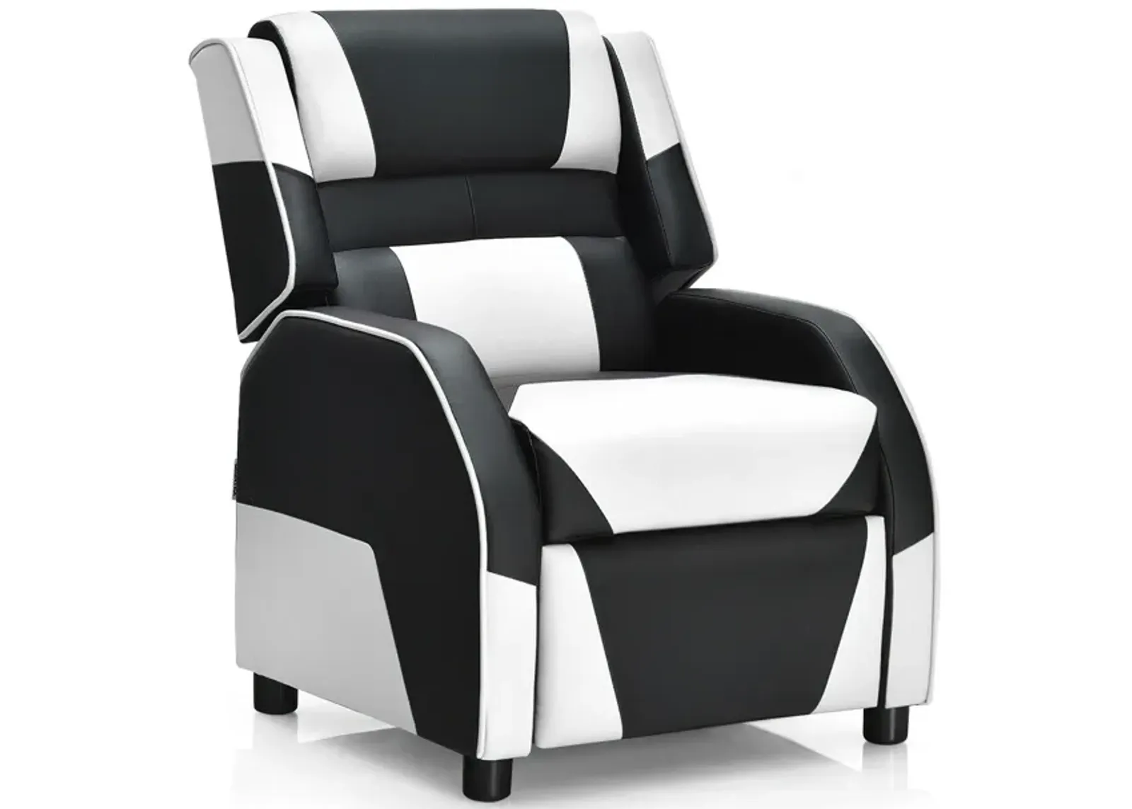 Kids Youth PU Leather Gaming Sofa Recliner with Headrest and Footrest