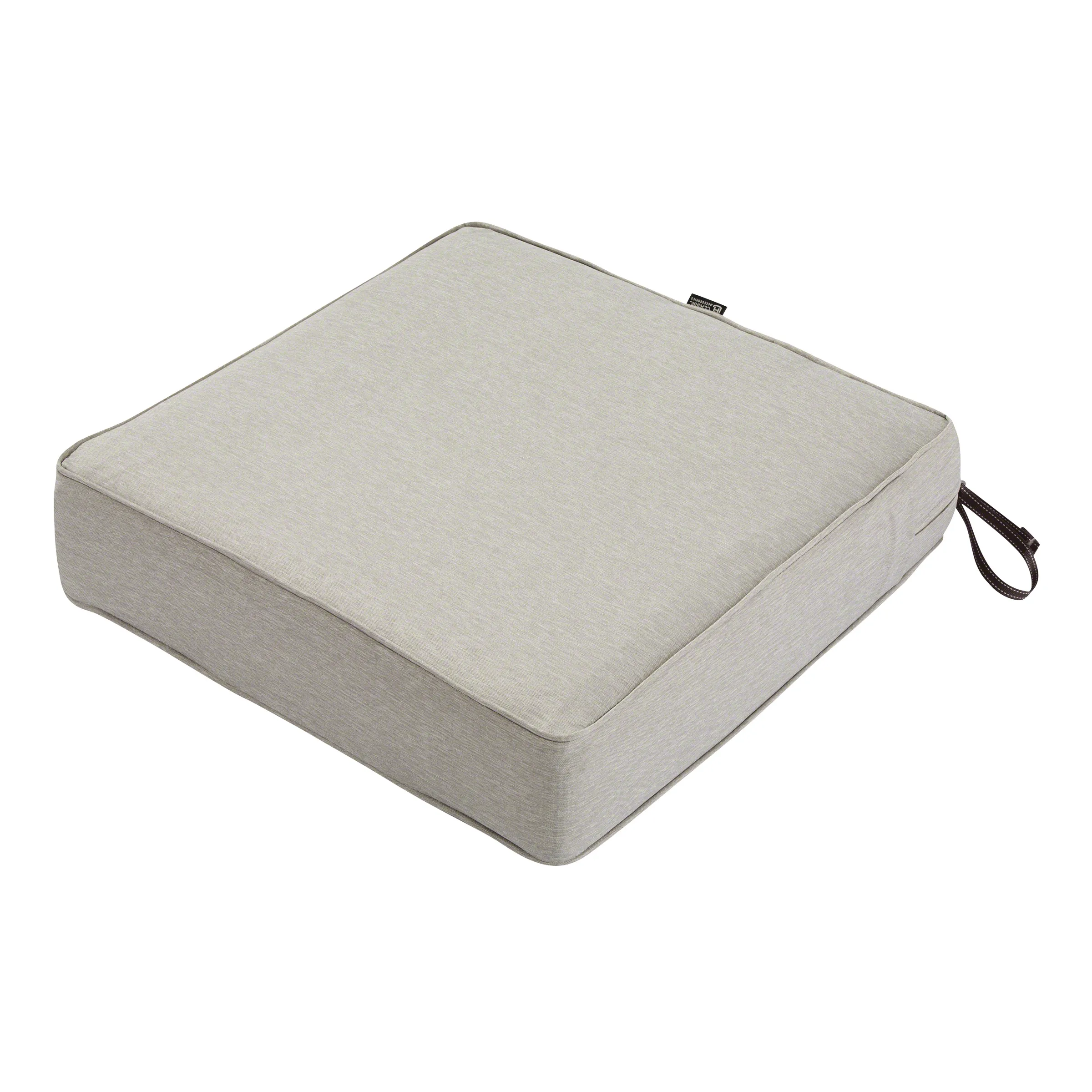 Classic Accessories Montlake FadeSafe Water-Resistant 25 x 25 x 5 Inch Outdoor Chair Cushion, Heather Grey, Outdoor Chair Cushions, Patio Chair Cushions, Patio Cushions