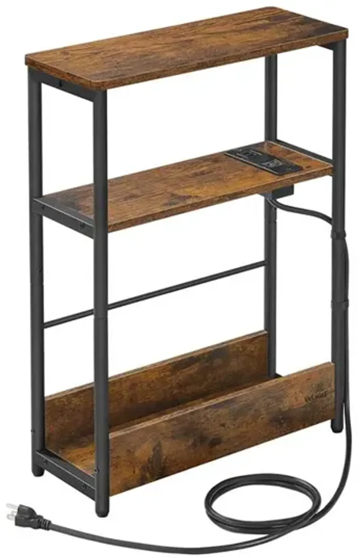 Narrow Side Table with Charging Station