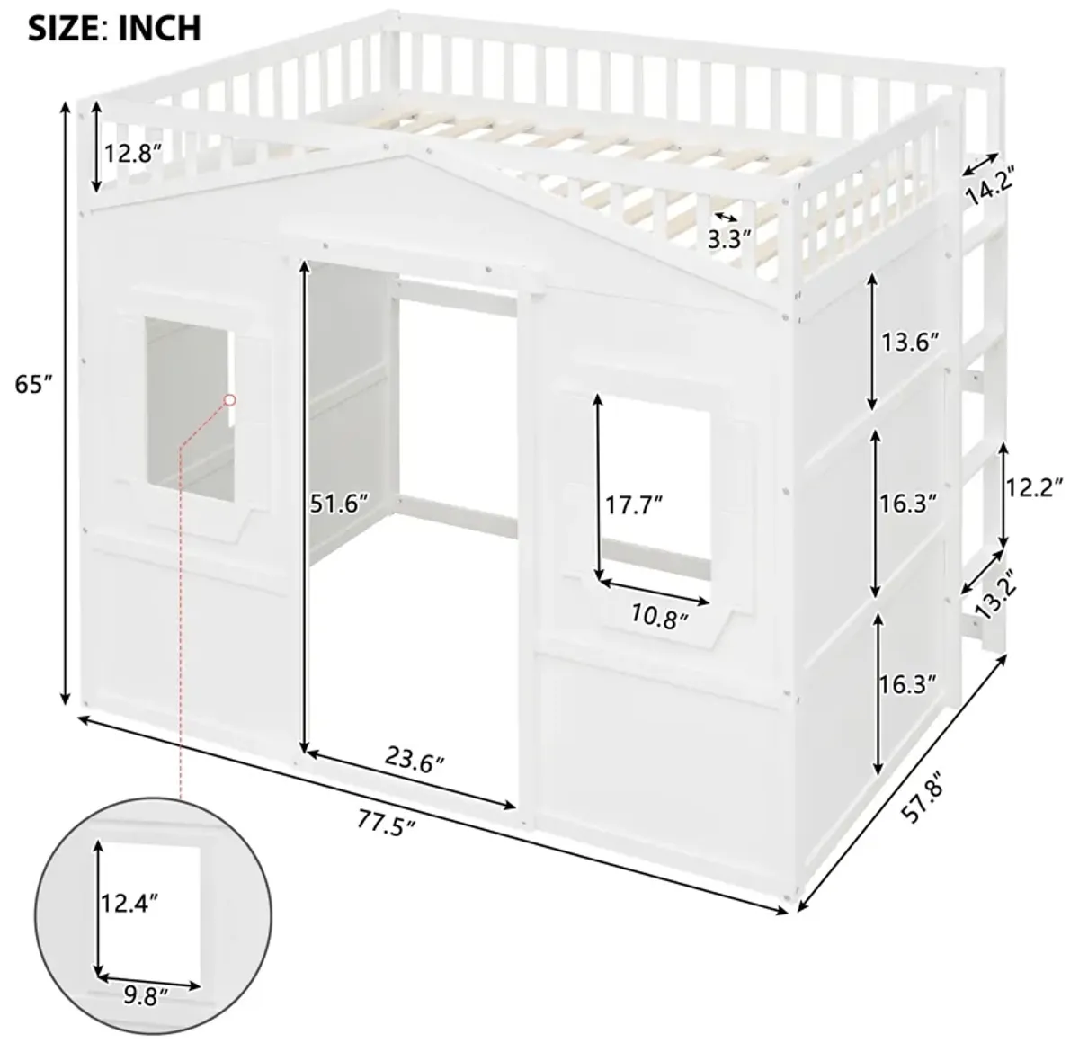 Merax House Loft Bed with Ladder