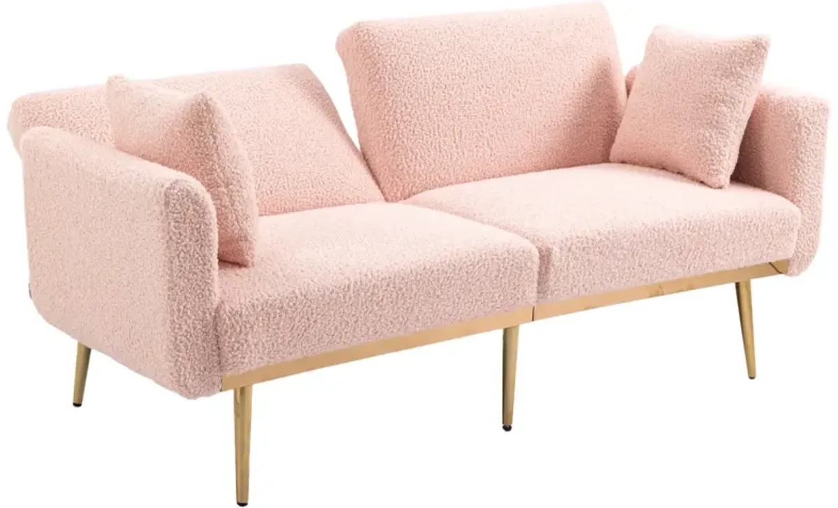 Velvet Loveseat Sofa with Metal Feet