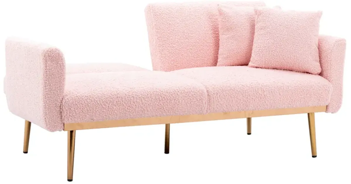 Velvet Loveseat Sofa with Metal Feet