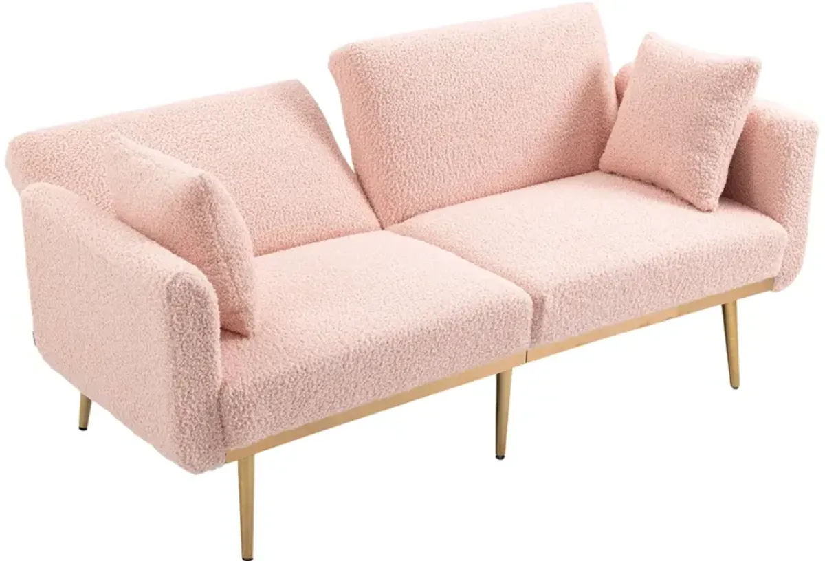 Velvet Loveseat Sofa with Metal Feet