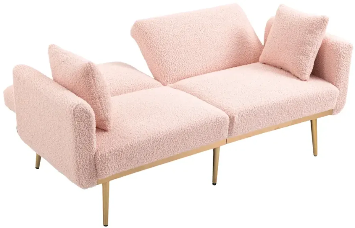 Velvet Loveseat Sofa with Metal Feet