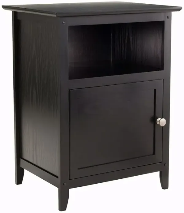 Black Shaker Style End Table Nighstand with Shelf