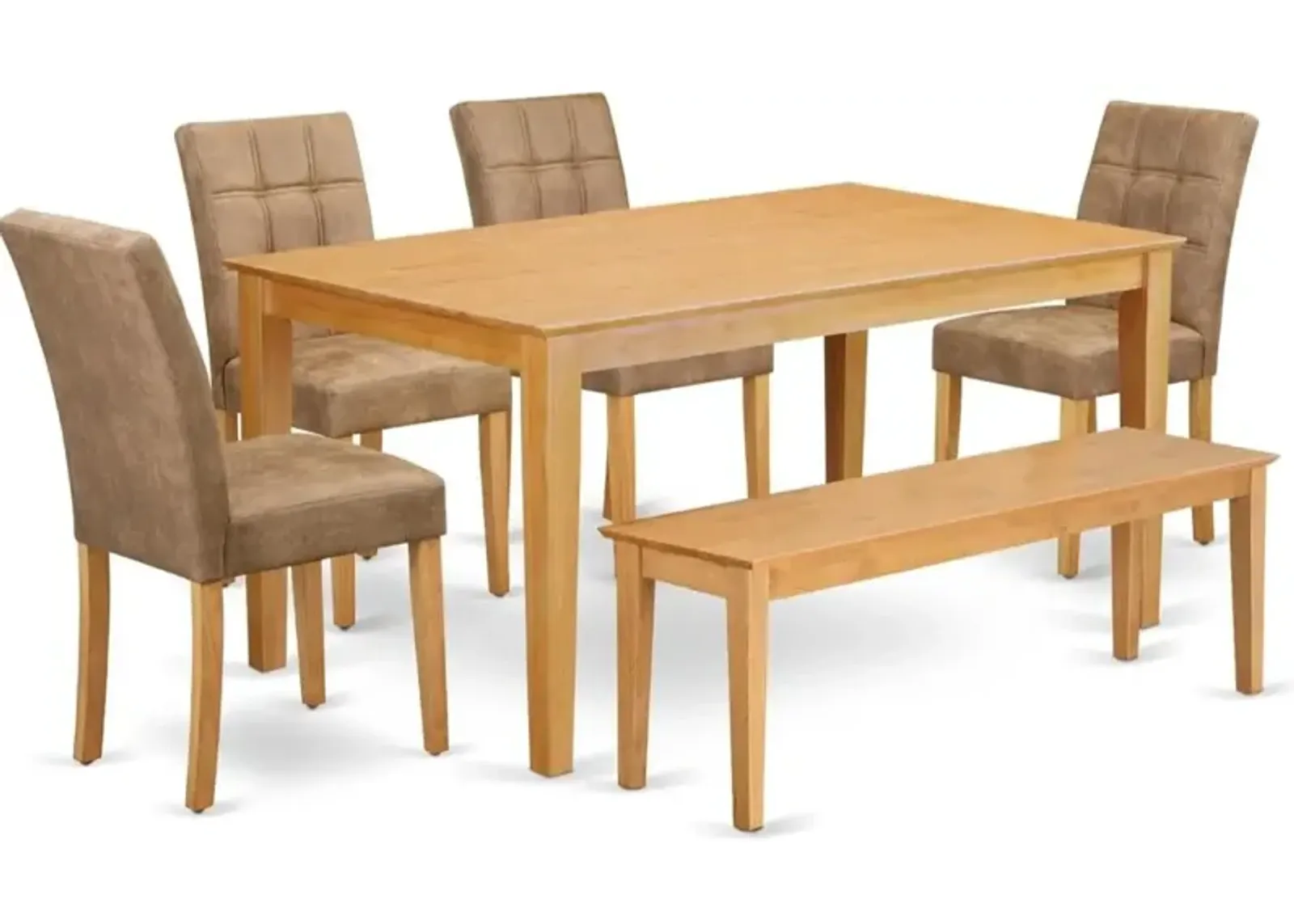 6 Piece Dinner Table Set contain A Wood Dining Table