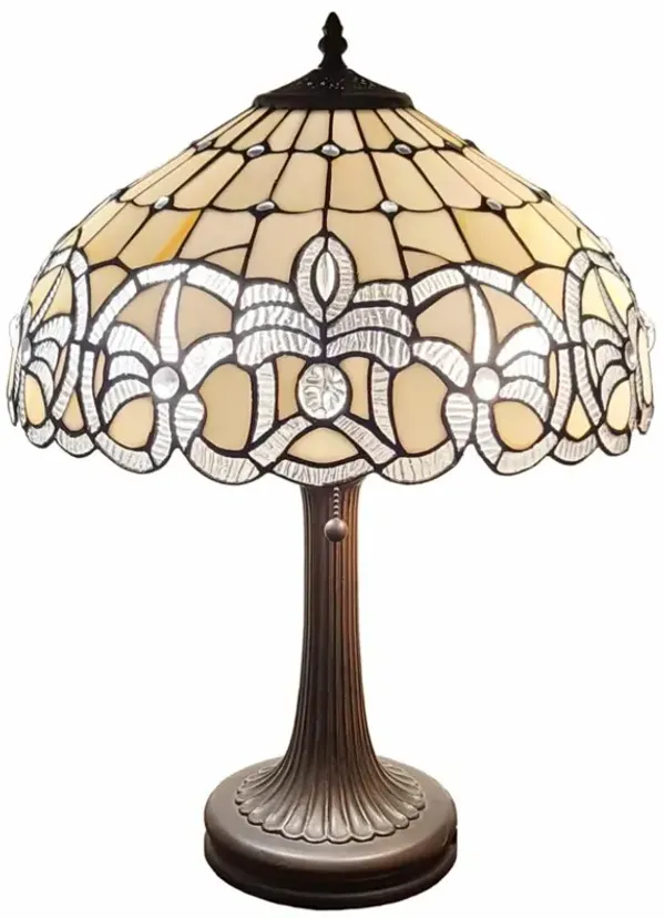 Hivvago 23" Dark Brown Metal Two Light Candlestick Table Lamp With White Shade