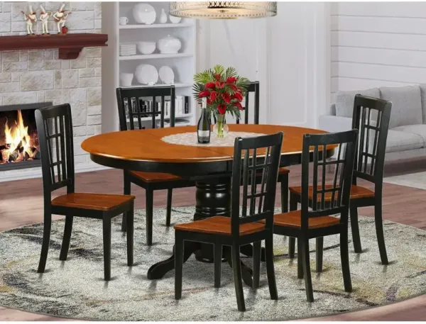 7 PC Dining set-Dining Table and 6 Wooden Kitchen Chairs