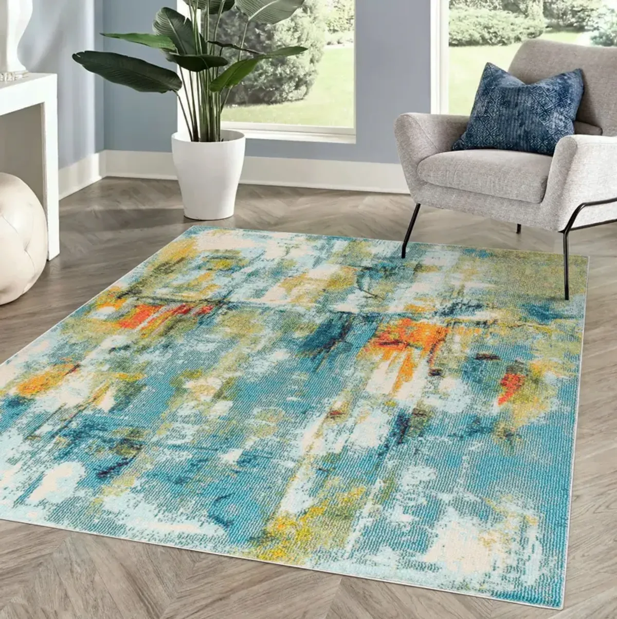 Contemporary Pop Modern Abstract Waterfall Area Rug