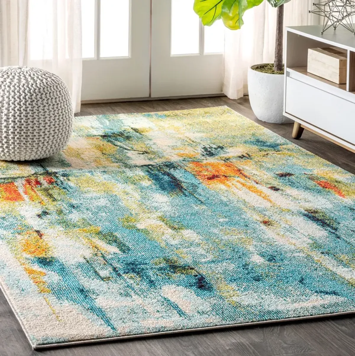 Contemporary Pop Modern Abstract Waterfall Area Rug