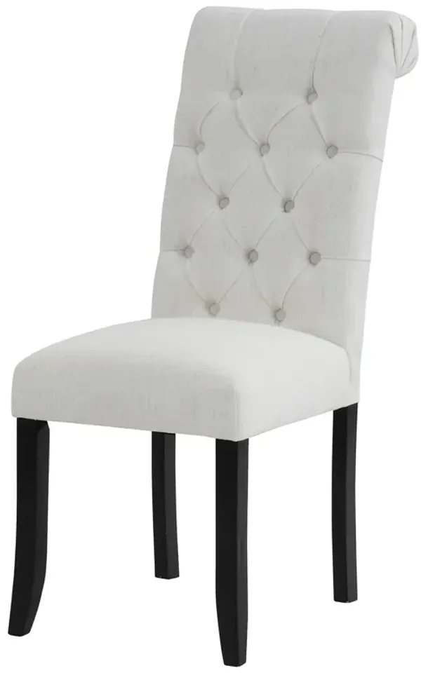 Classic Fabric Upholstered PU Tufted Dining Chair with Wooden Legs - Set of 2 Decor for Kitchen Living Room Home Indoor Decoration, Navy