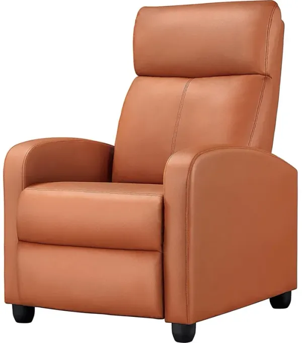 Faux Leather Push Back Recliner Chair High-Density Cushion for Ultimate Comfort