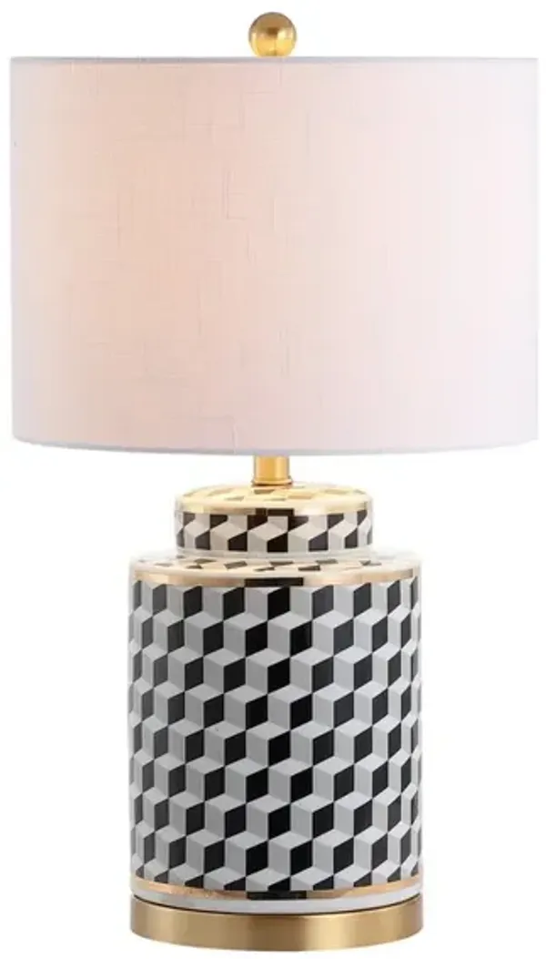 Ellie Tumbling Block Ceramic/Metal LED Table Lamp