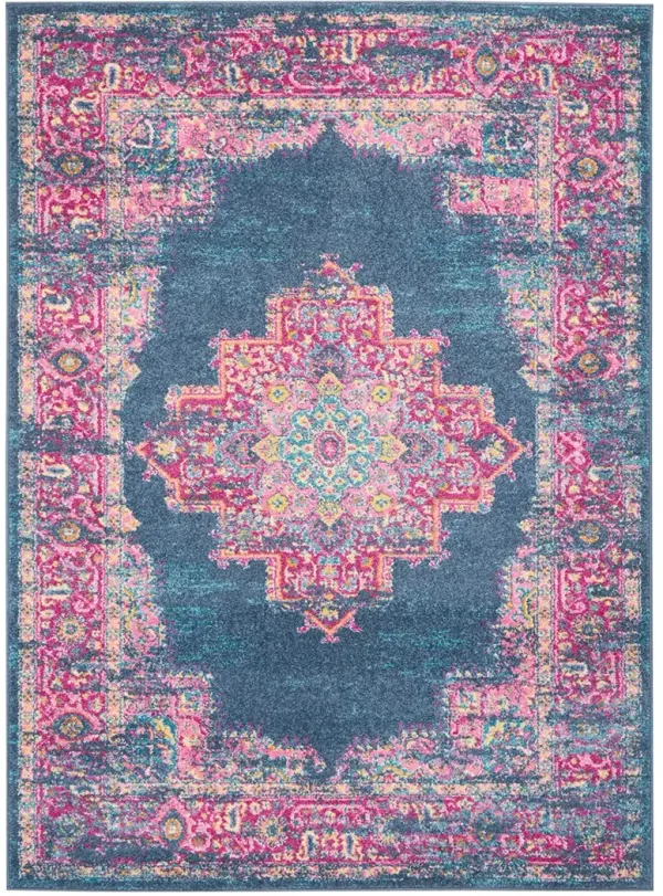 Passion PSN03 Blue 5' x Round Rug