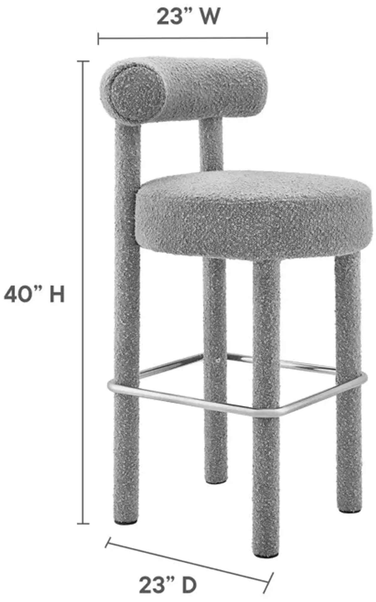 Toulouse Boucle Fabric Bar Stool