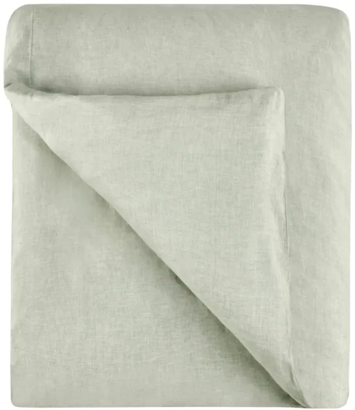Savi King Size Duvet, Sage Green Linen, Cotton and Cashmere Fabric - Benzara