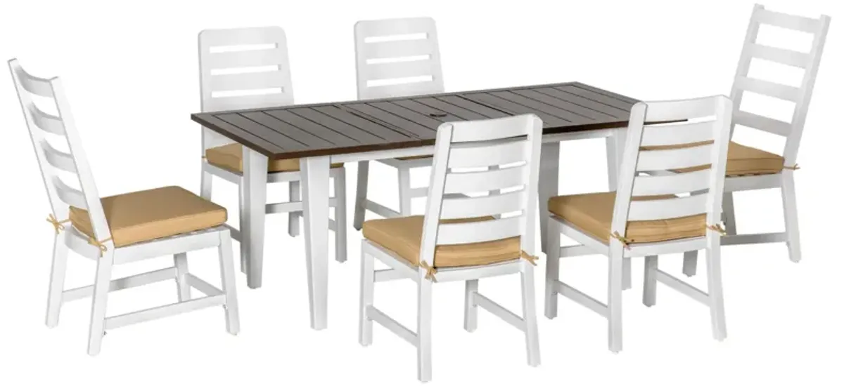 Outdoor Dining Set: 7-Piece Aluminum Patio Set with Umbrella Hole