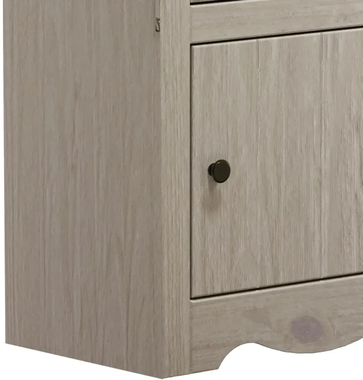 Stav Nightstand, 1 Drawer and Door, 25 Inch, Plank Style, White Solid Wood