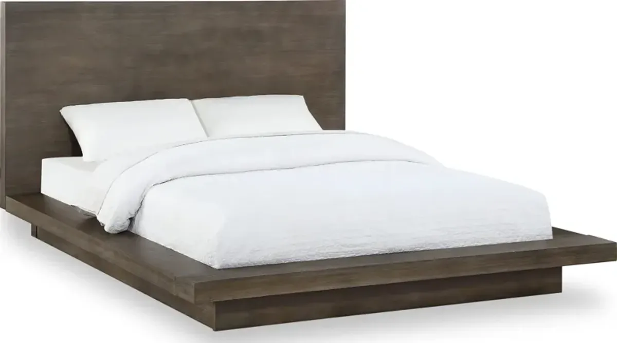 Melbourne Queen-Size Panel Bed in Dark Pine