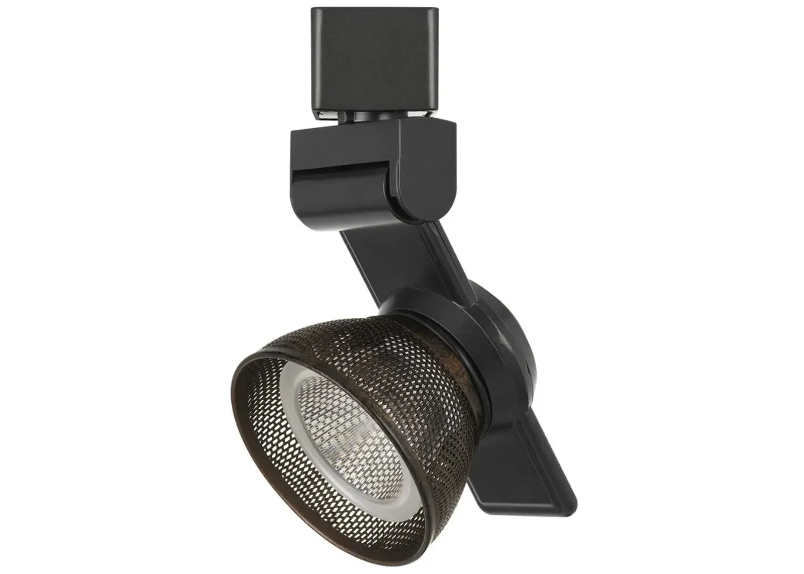 12W Integrated LED Metal Track Fixture with Mesh Head, Black and Bronze - Benzara