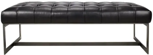 Moe's Home Collection Wyatt Leather Bench Black