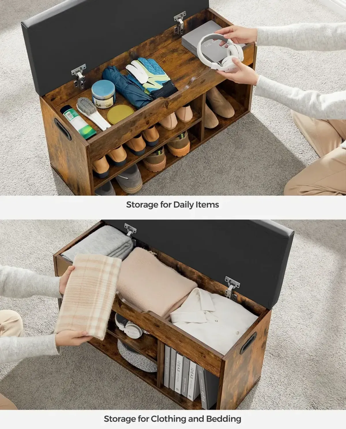 Storage Bench with Cushion: Stylish and Comfortable Seating with Hidden Storage Solutions