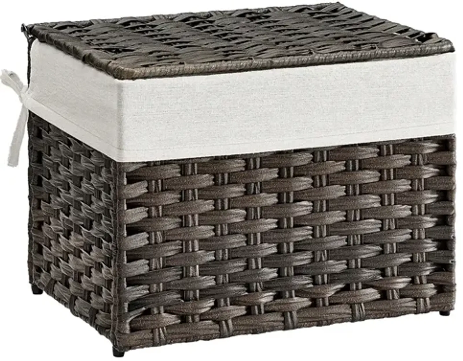 Stylish Storage Box Basket with Lid and Cotton Liner, Perfect for Laundry Room