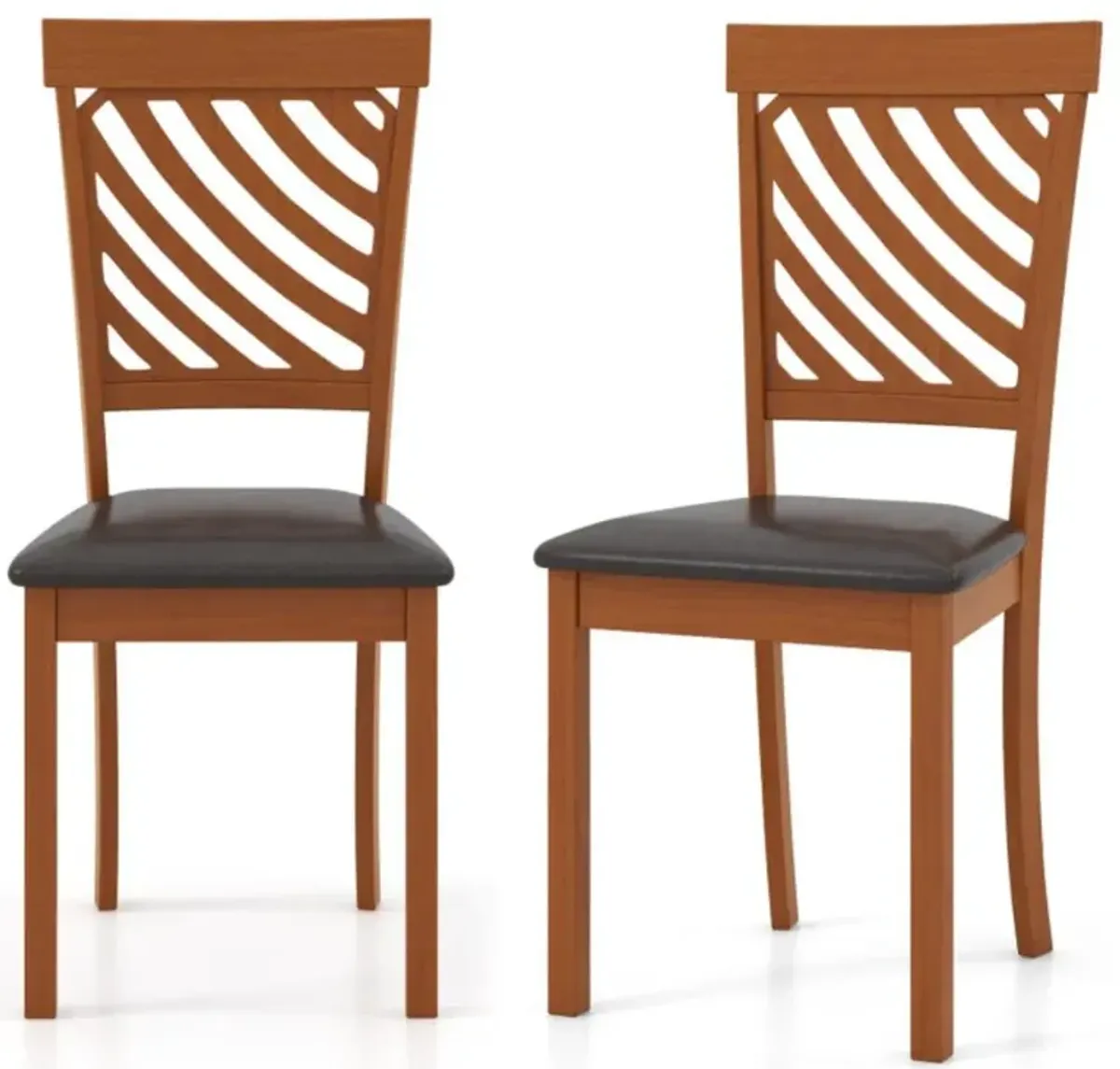 Hivvago Dining Chair Set of 2 with Rubber Wood Legs and Ergonomic Back for Dining Room