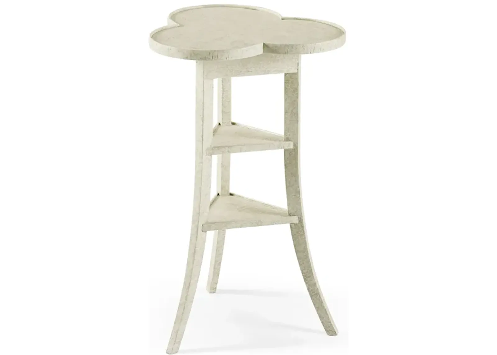 Whitewash Trefoil Side Table