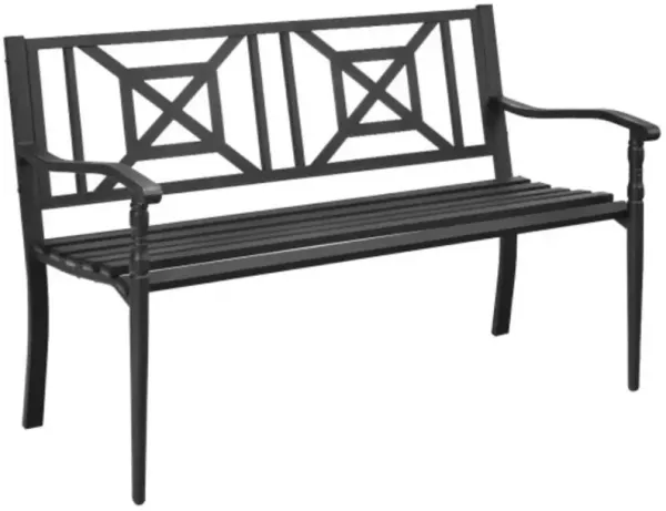 Hivvago Patio Garden Bench with Powder Coated Steel Frame