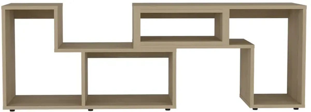 DEPOT E-SHOP Rose Extendable TV Stand, Multiple Shelves, Light Pine, Light Pine