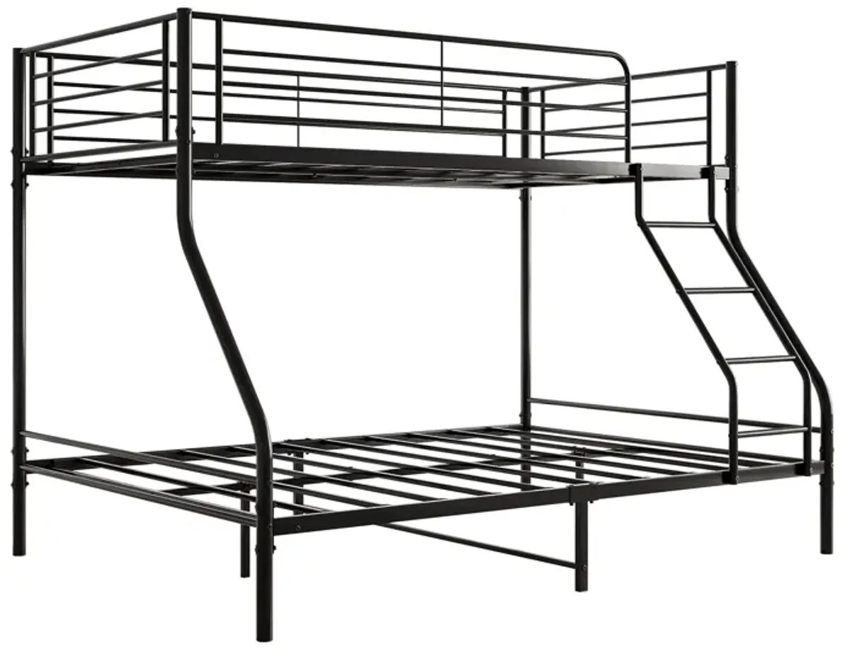 Hivvago Easy Assembly Heavy Duty Twin Sized Full Metal Bunk Bedframe with Ladder