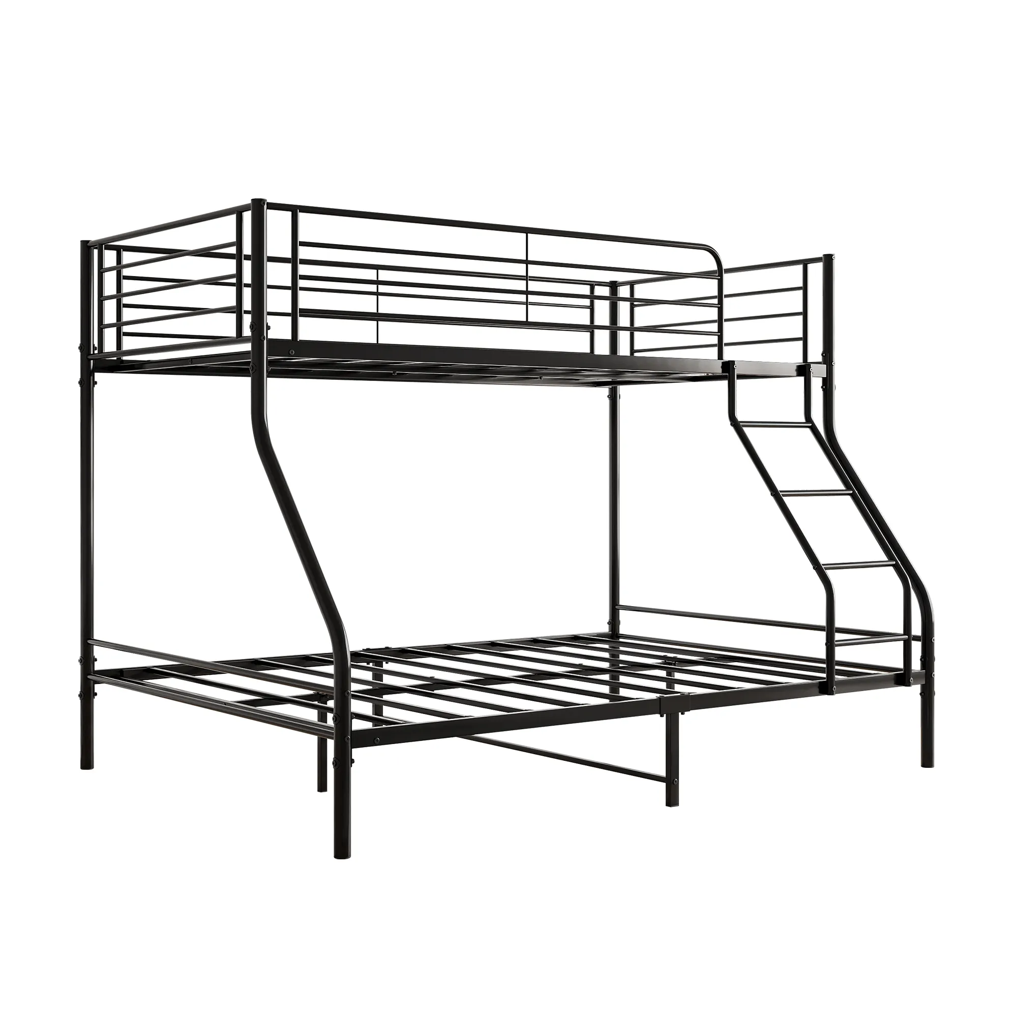 Hivvago Easy Assembly Heavy Duty Twin Sized Full Metal Bunk Bedframe with Ladder