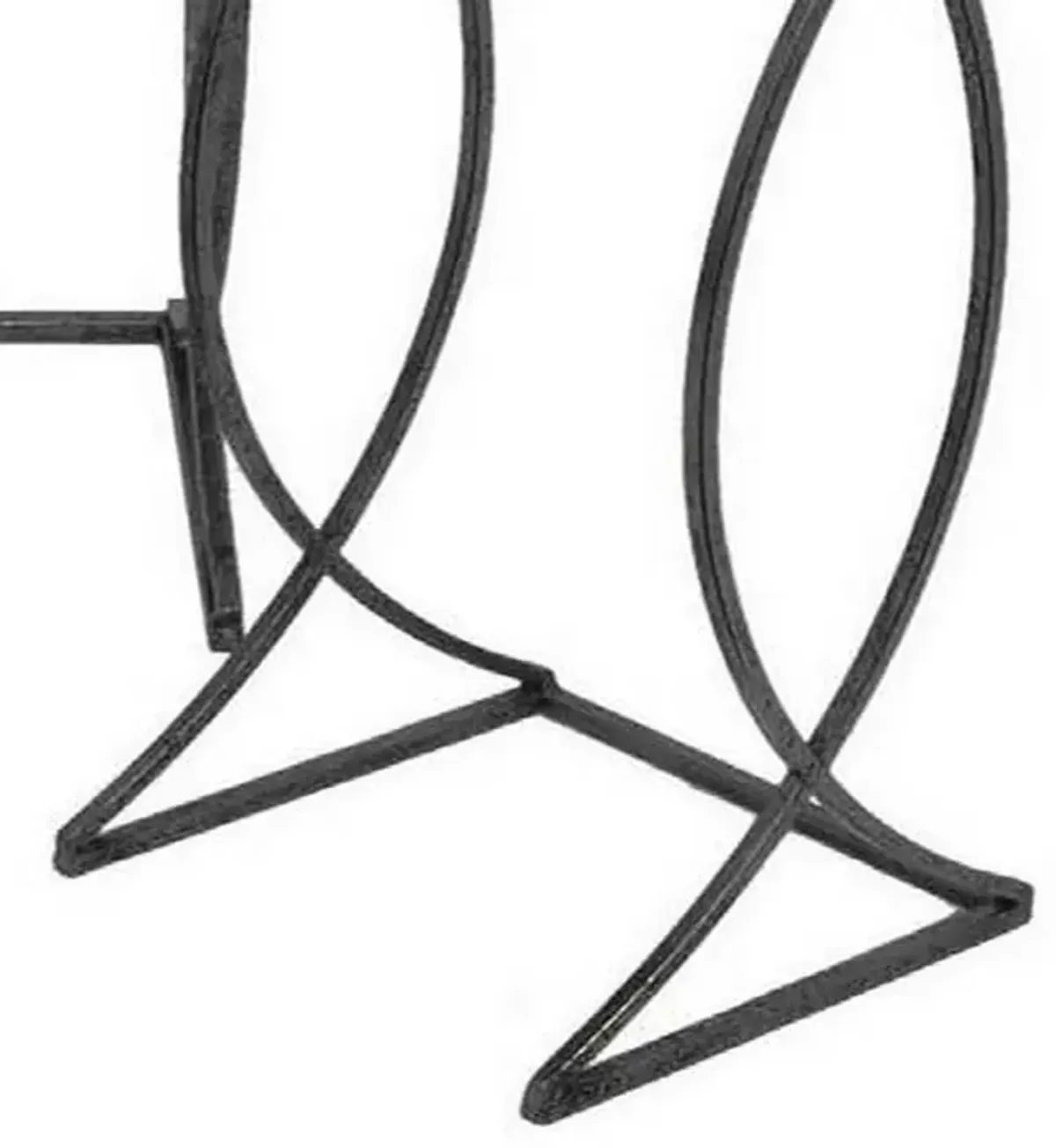 Rikki Plant Stand Table Set of 3, Curved Base, Modern Black Finished Metal - Benzara