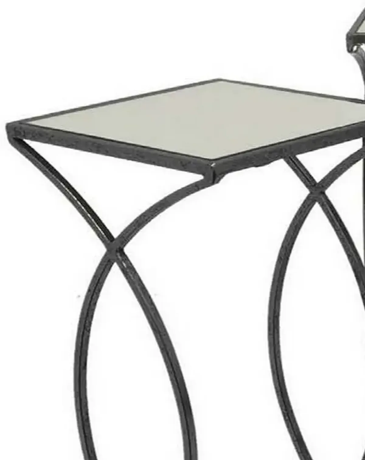 Rikki Plant Stand Table Set of 3, Curved Base, Modern Black Finished Metal - Benzara