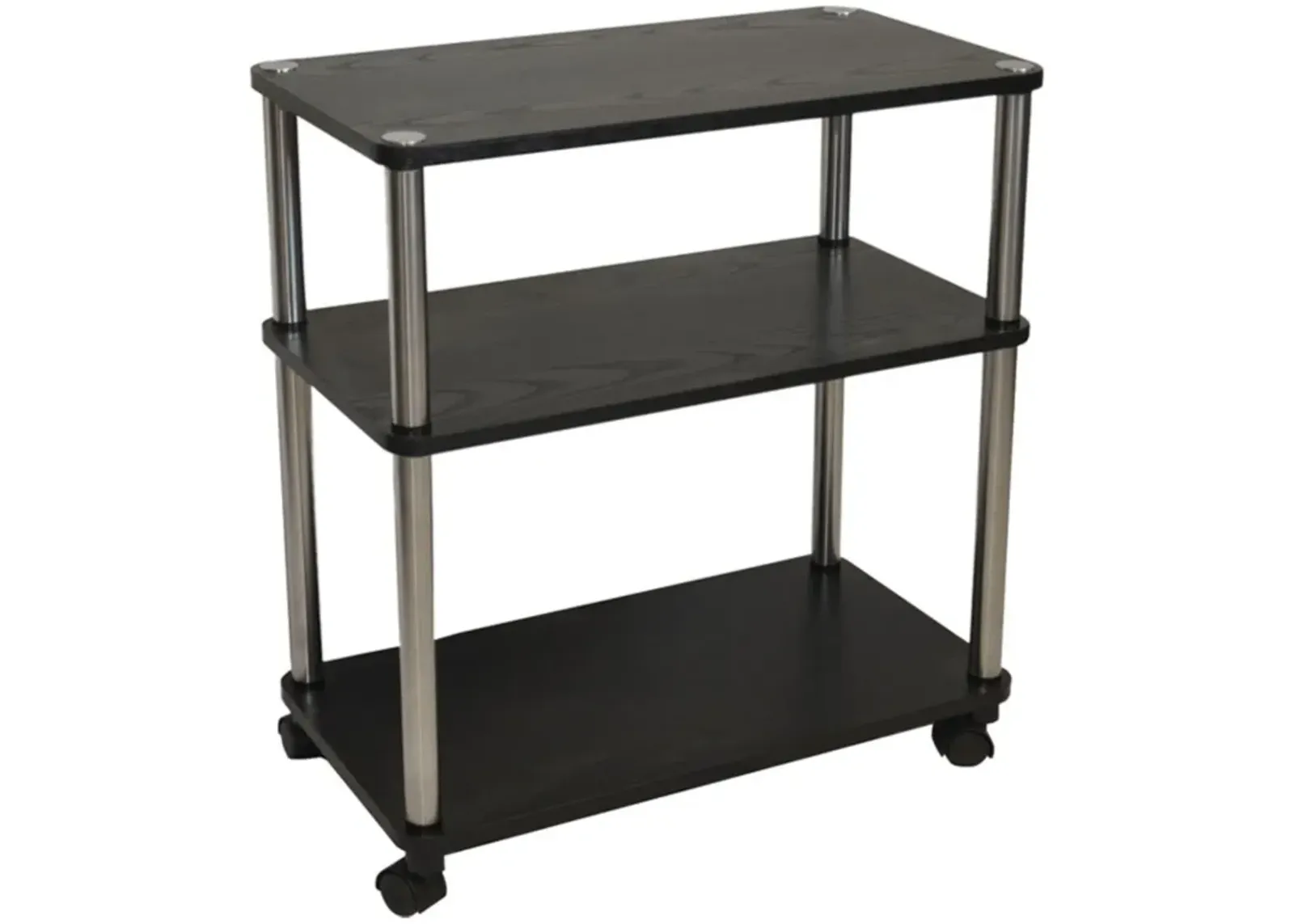 Hivvago 3-Shelf Mobile Home Office Caddy Printer Stand Cart in Black