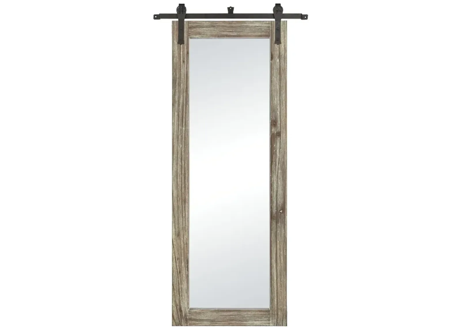 70" Distressed Gray and Bronze Rectangular Framed Large Wall Mirror