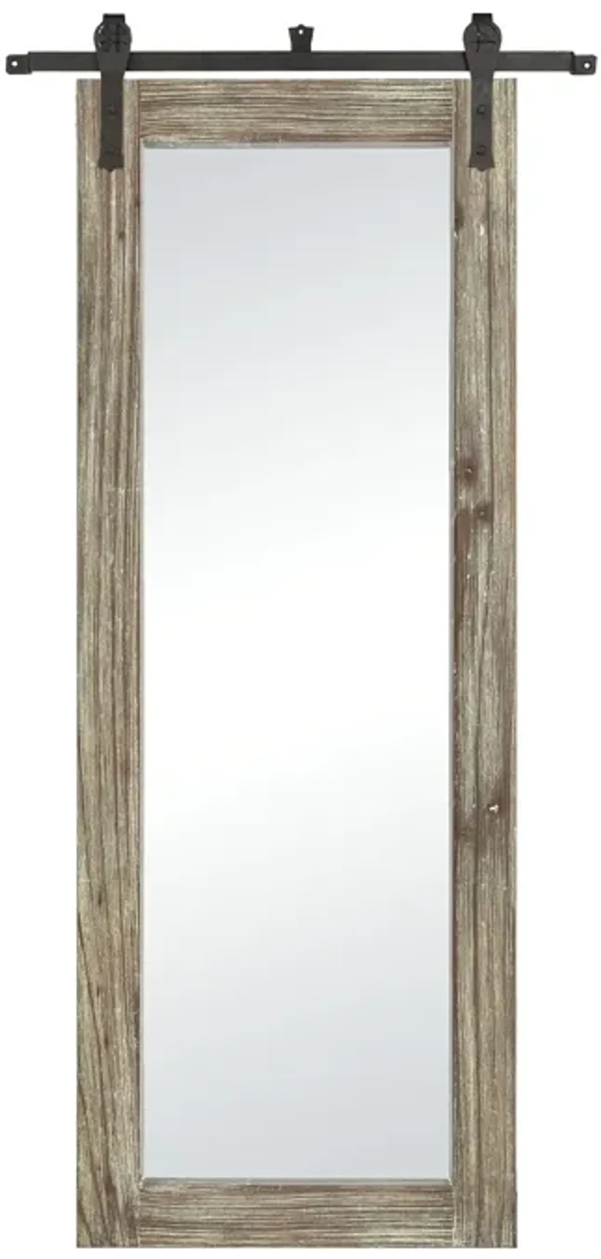 70" Distressed Gray and Bronze Rectangular Framed Large Wall Mirror